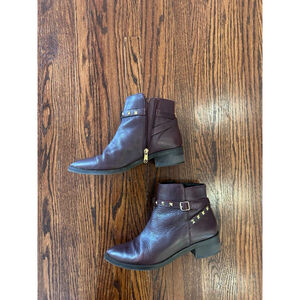 Women's Kurt Geiger Burgundy Leather Ankle Boots Size 40 EU